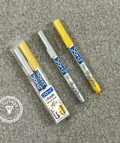 DOMS Silver & Golden Metallic Brush Pen - 02 Pcs Set